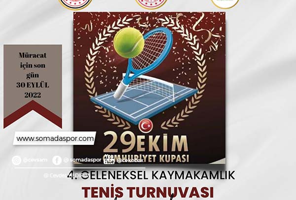 Soma Kaymakamlık Tenis Turnuvası Düzenlenecek