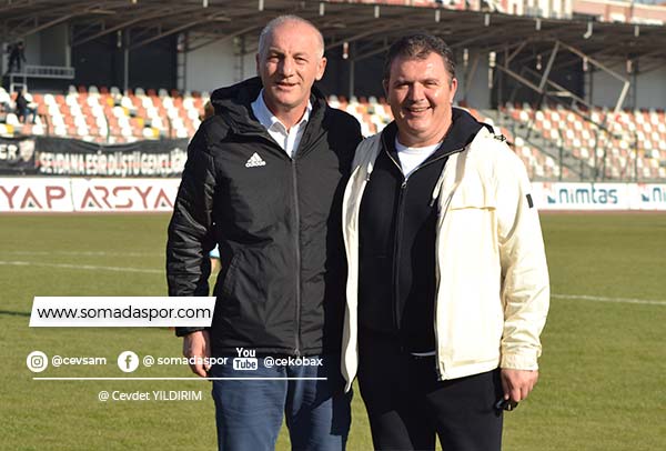 Somaspor kulüp başkanı Mustafa-Aydın ve Manisa FK başkanı Mevlüt Haktan