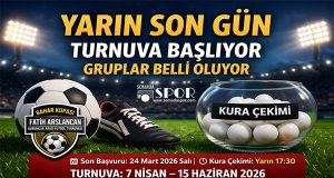 Yarın Son Gün, Turnuva Başlıyor Gruplar Belli Oluyor